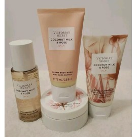 Victoria's Secret The Calm Starter Kit Coconut Milk & Rose Body Wash Mist Lotion