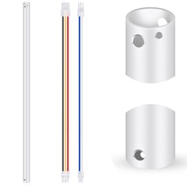 VIHOSE 36 Inch Ceiling Fan Downrod with Extension Cord 3 ft White Downrod for Ceiling Fan 1 Inch Outside Diameter Not Threaded Suitable for a Wide Range of Fans