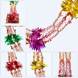 Christmas Ceiling Decorations, 4PCS Foil Garlands Christmas Hanging Decorations, Festive Hanging Decorations for Xmas New Year Decorations Party Supplies