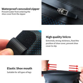 Men‘s Winter Cycling Shoes Covers,MTB Lightweight Waterproof Windproof Warmer Mountain Road Bike Cover Shoes for Outdoor Sports Blue