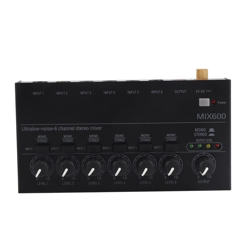 Sound Mixer Ultra Compact Metal Low Noise 6 Channel Stereo