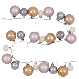 Ornament String Light Christmas Garland - LED Warm White - 3' - 10ct - Pink