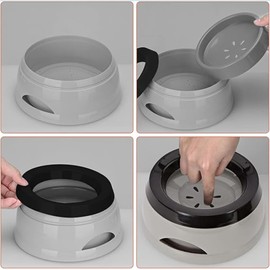 Non Spill Dog Water Bowl, Portable Travel Dog Water Bowl, Splash Proof Dog Water Bowl Anti Slip for Dogs Cats Vehicle Carried (Pink)