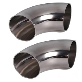 Urcollections 3.5" 90 Degree SS304 Mandrel Bend Elbow (2 Pack) - Stainless Steel Pipe Fitting for Trucks, Marine, Solar Systems
