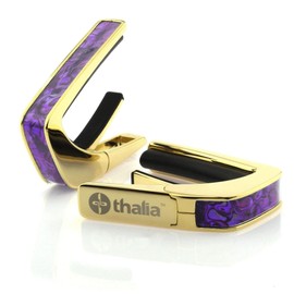 Thalia Capos Exotic Shell Series/PURPLE PAUA Capotasto Guitar with 12" Fred Pad (24K GOLD/PURPLE PAUA)