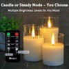 LEDHOLYT Rechargeable Flameless Glass Pillar Candles–Gifts for Women–Set of 3,