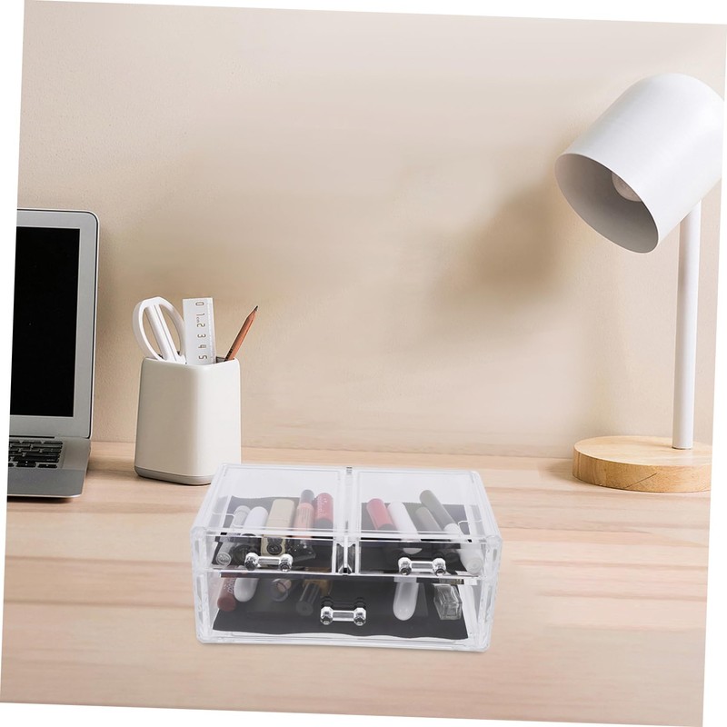 Operitacx Elegant Acrylic Makeup Storage 3 Drawer Organizer Lotion Organizer