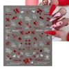 Valentines Heart Nail Stickers - 6 Sheets 3D Self Adhesive