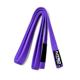 Nitro Fight Wear Adult BJJ Belt - White, Blue, Purple, Brown, Black - Brazilian Jiu Jitsu IBJJF (Purple, A4)