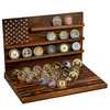 13-Row Challenge Coin Display, Solid Wood Military Coin Holder Display