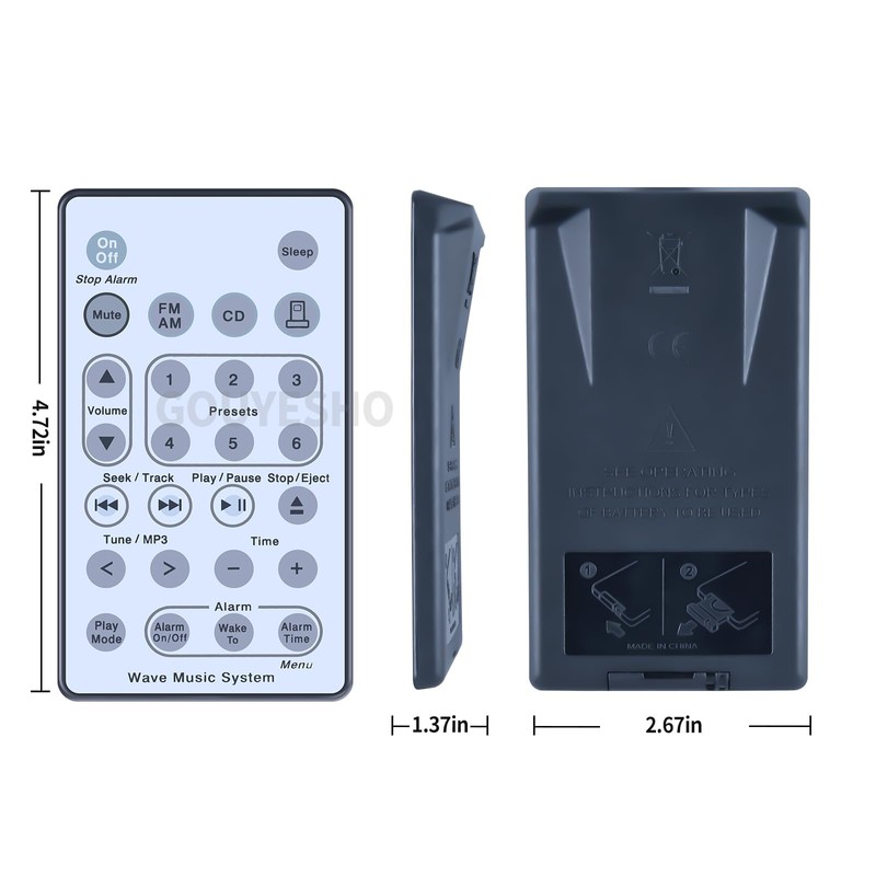 ZWP Replacement Remote Control Compatible for Bose Wave Sound Touch