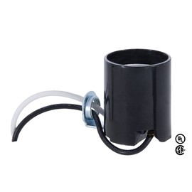 B&P Lamp® Med. Base Lamp Socket with Side Mount 1/8F Hickey and 9" Wire Leads
