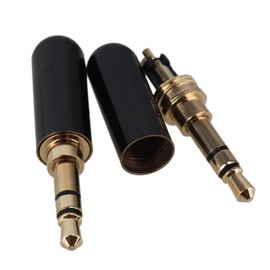 Mxfans 5pieces Black 3.5mm Male Plug Mini Jack 3 Pole Stereo Repair Audio Connector