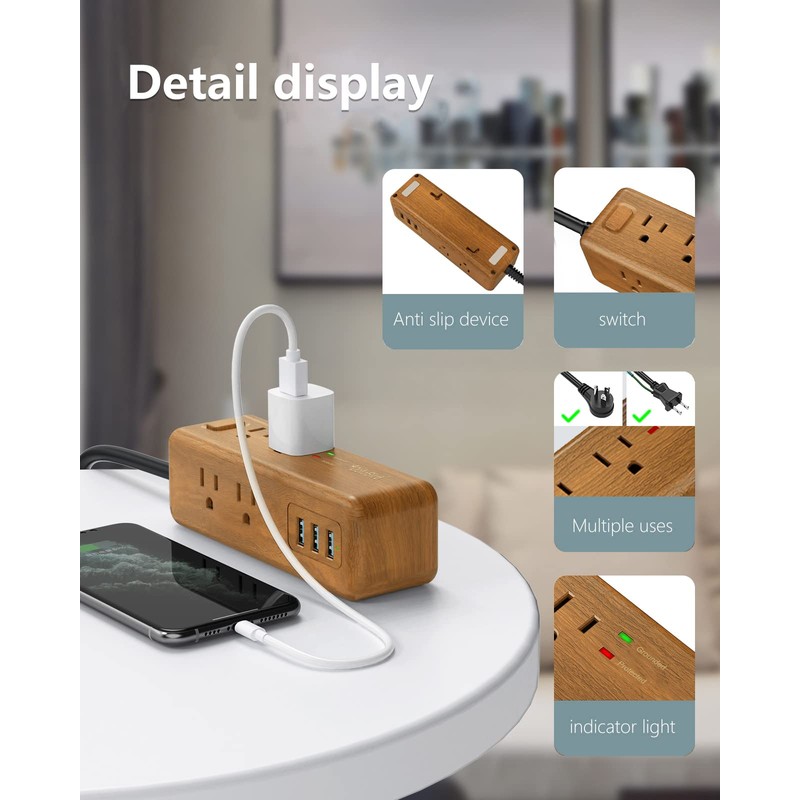 Power Strip Surge Protector 8 Outlet with 3 USB Ports