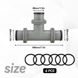 Zueyen Pool Hose Adapter, T-Piece Extension for Hose Connector 38 mm, 3-Way Hose Connector, Pool Connection Set for Intex Bestway Coleman, for Pool Hose Connector Extension