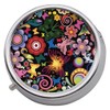 Cosmic Flowers Three Section, Pill Box Medication Case for Pocket