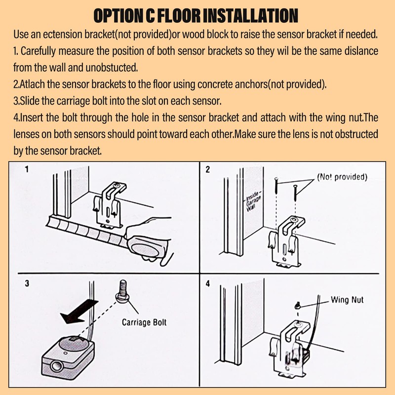 Universal Garage Door Sensors Compatible with Chamberlain Liftmaster Sears Craftsman