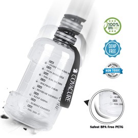 Covacure Large Sports Water Bottle 2.2 L / 3.78 L, BPA Free, Leak-Proof for Fitness, Gym, Home, Office, Outdoor (Blue and Transparent), transparent, 2.2 L