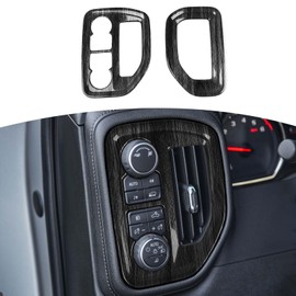RT-TCZ for Silverado Dash Side Air AC Vents Cover Trim for Chevy Silverado for GMC Sierra 2019-2022 Black Wood Grain Interior Accessories 2pcs