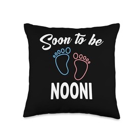 Soon To Be NOONI New Pregnancy Announcement Family Party Throw Pillow, 16x16, Multicolor