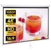Segawe 80 Inch Projector Screen 16:9 4K HD Manual Pull