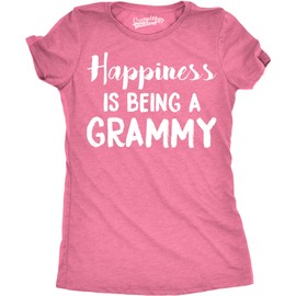 Womens Happiness is Being a Grammy Funny T Shirt Gift Grandmother for Grandma Funny T Shirts Mother's Day Tops for Women Cool Grandma Top Women's Novelty Pink XL