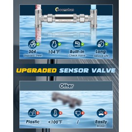 Moonshan Instant Hot Water Recirculating Pump with Stainless Steel Sensor Valve 20-inch PEX Supply Lines Water Circulator Pump with Smart Plug for Tank Water Heaters 3-Speed Control Extremely Quite