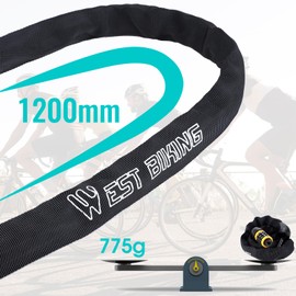 ICOCOPRO Bike Chain Lock, 120cm Heavy Duty Chain Locks with 5-Digit Combination Code, Bike Locks High Security, Anti-Theft Bicycle Lock for E Scooter, MTB, Road Bike, Motorcycle (Black-120cm)