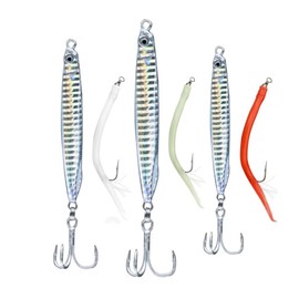 Saltwater Fishing Lures Fishing Jigs Fishing Spoons for Bluefish, Striped bass, Mackerel, Little Tunny Silver 1 2/5oz, 1 4/5oz, 2oz