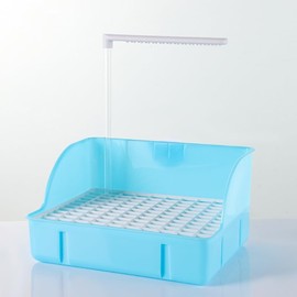 AUKCA Automatic Bird Bath Shower with Water Spray, Pet Bathtub for Parrots (Blue)