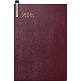 BRUNNEN Pocket Diary Model 723 (2025), 2 Pages = 1 Week, A7, 160 Pages, Soft Cover, Bordeaux