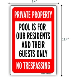 GIMIPAT Aluminum Attention Pool Closed For Maintenance No Swimming Pool Sign, 12inx8in Fade Resistance, Indoor/Outdoor Use Metal Sign