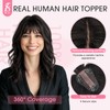 Real Human Hair Topper for Women Clip In Bangs Handmade