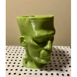 Bomb Pop Boutique 3D Printed Frank Head Frankensteins Monster Green Planter Pot Pencil Holder Pot