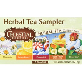 Celestial Seasonings Herbal Tea Sampler with 5 Flavors 18 ea (Pack of 2)