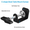 SEWACC 2pcs C-shape Desk Table Mount Clamps, 360 Degree Rotating