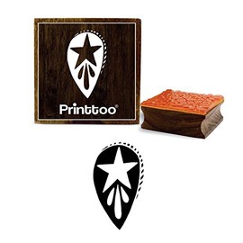 Printtoo Diary Card Star Pattern Square Wooden Rubber Stamp Scrap-Booking-2 x 2 Inches