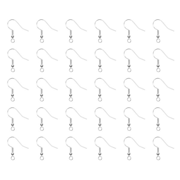 Ruwado 50 Pairs Ball Coil Fish Earring Hooks Stainless Steel