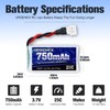 URGENEX RC Drone Battery 3.7V 750mAh 25C Lipo Battery with