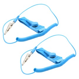 Pack of 2 Anti-Static Wristbands, Anti-Static Wrist Strap, with Earthing Wire and Alligator Clips, to Protect Sensitive Electronics from Static Discharge, for ESD Safe Repair
