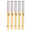 5Pcs End Mill TiPlated 1Flute CNC Spiral Router Bit HighSpeed