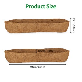 APACALI 2 PCS Basket Liners for Wall Planters 36 Inch, Hanging Baskets Liners, Coconut Fiber Coco Liner, Brown Trough Liners for Wall, Garden, Balcony and so on