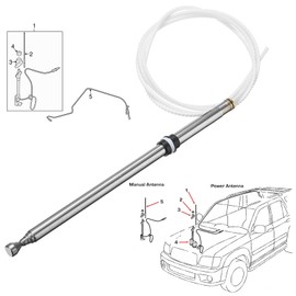 E-Vniko Power - Mástil de Antena de Coche con Cable Compatible con Toyota Sequoia 2001-2007 Radio Reemplazo Mast 86337-AF011