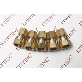 LTWFITTING Brass 3/8-Inch OD x 1/4-Inch Female NPT Compression Connector Fitting(Pack of 5)