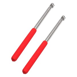 ValueHall Handheld Flagpole 2Pcs Lightweight Extendable Stainless Steel Handheld Flagpole with Anti-Slip Grip for Tour Guides and Pointer for Teachers V7D04 (Rubber Handle)