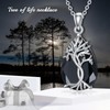 YFN Tree of Life Necklace Sterling Silver Black Tourmaline Necklace