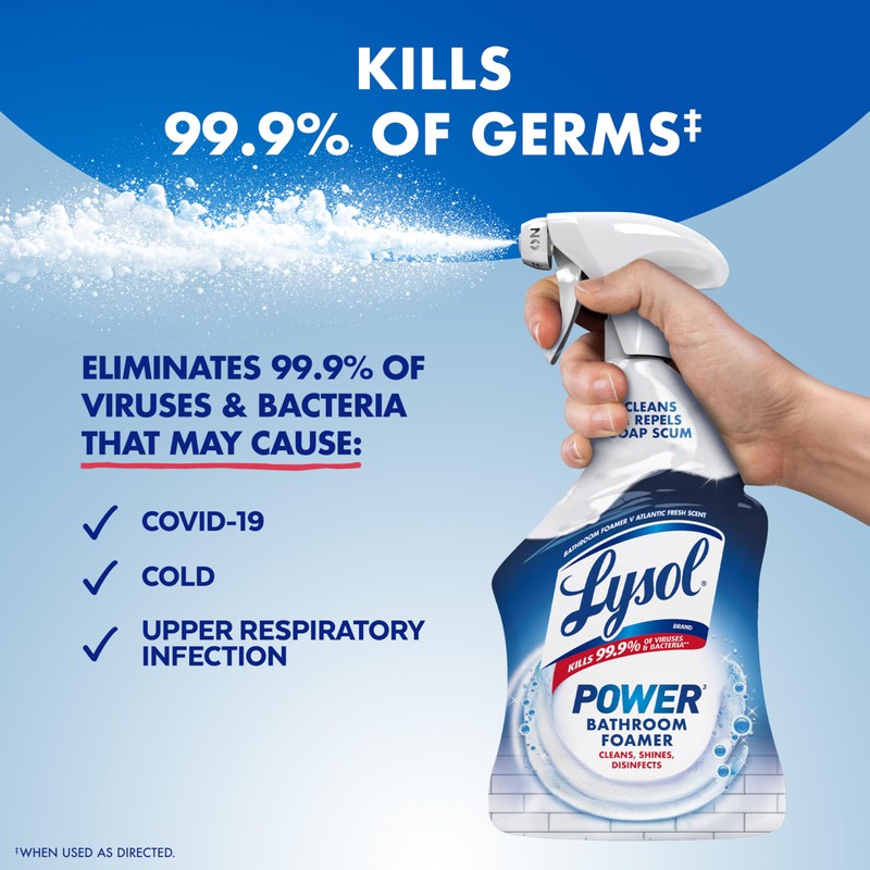 Lysol Power Foaming Bathroom Cleaner, Multipurpose Cleaner For Showers, Bathtubs,
