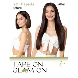 Frodio Tape in Hair Extensions Human Hair 18 Inch Remy Tape ins Human Hair Invisible Extensions Color Dark Brown Fashion Extension Seamless Silky Straight Skin Weft 50Pcs 100G