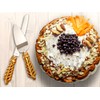 FASHIONCRAFT 2528 Gold Lattice Botanical Collection Stainless Cake Knife Set,