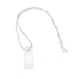 POKORNYS - 10000 blank price labels with thread (7 x 19 mm) white I labels for labelling, price tags made of cardboard with cotton thread, pendant, hanging label and gift tags for clothes and much